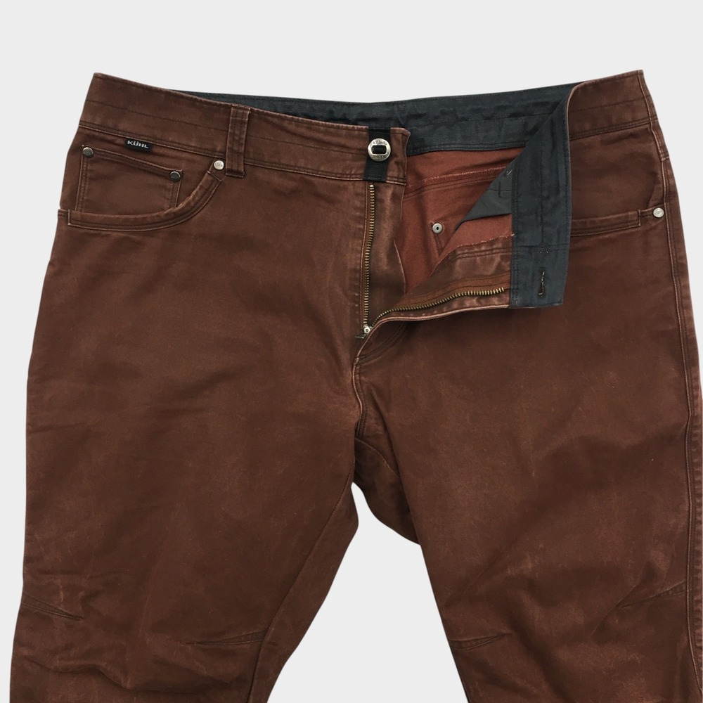 Kuhl Free Rydr Mens Brown Vintage Patina Dye Tapered Fit Pants 38x30